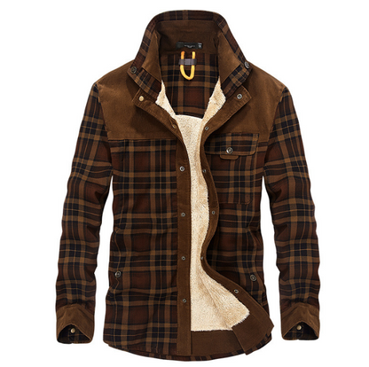 S.M.  Pure Cotton Plaid  Military Style Jacket