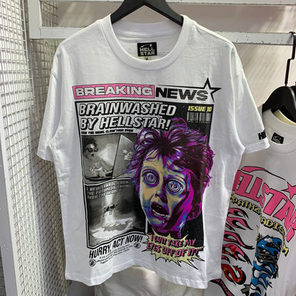 S.M. Hell star explosion news street fashion short-sleeved S.W.