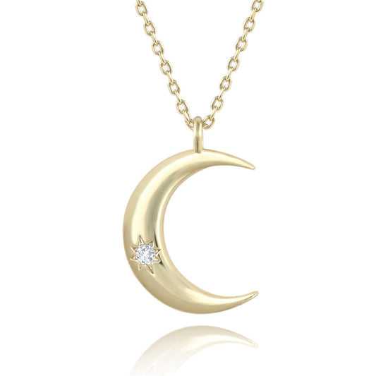 Crescent Necklace Zircon Necklace