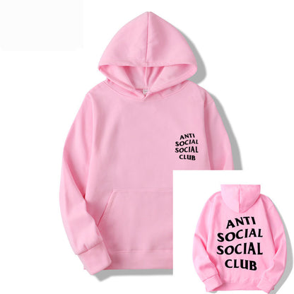 S.M.  Anti-Social Club Men's Hooded Letter Printing Casual Sweatshirt