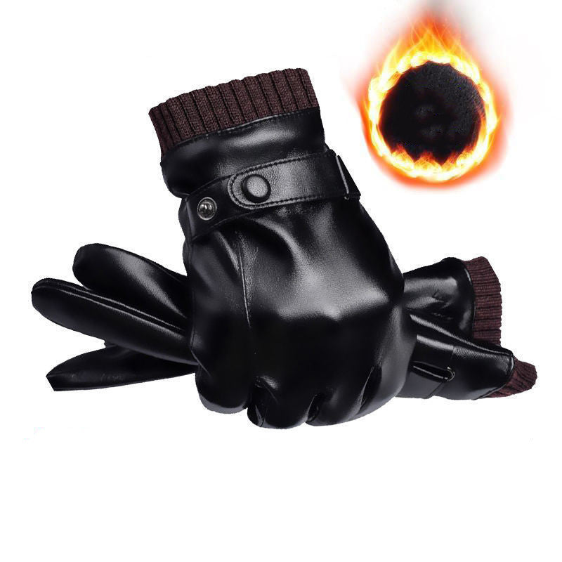 New Men's Touch Screen Leather Gloves