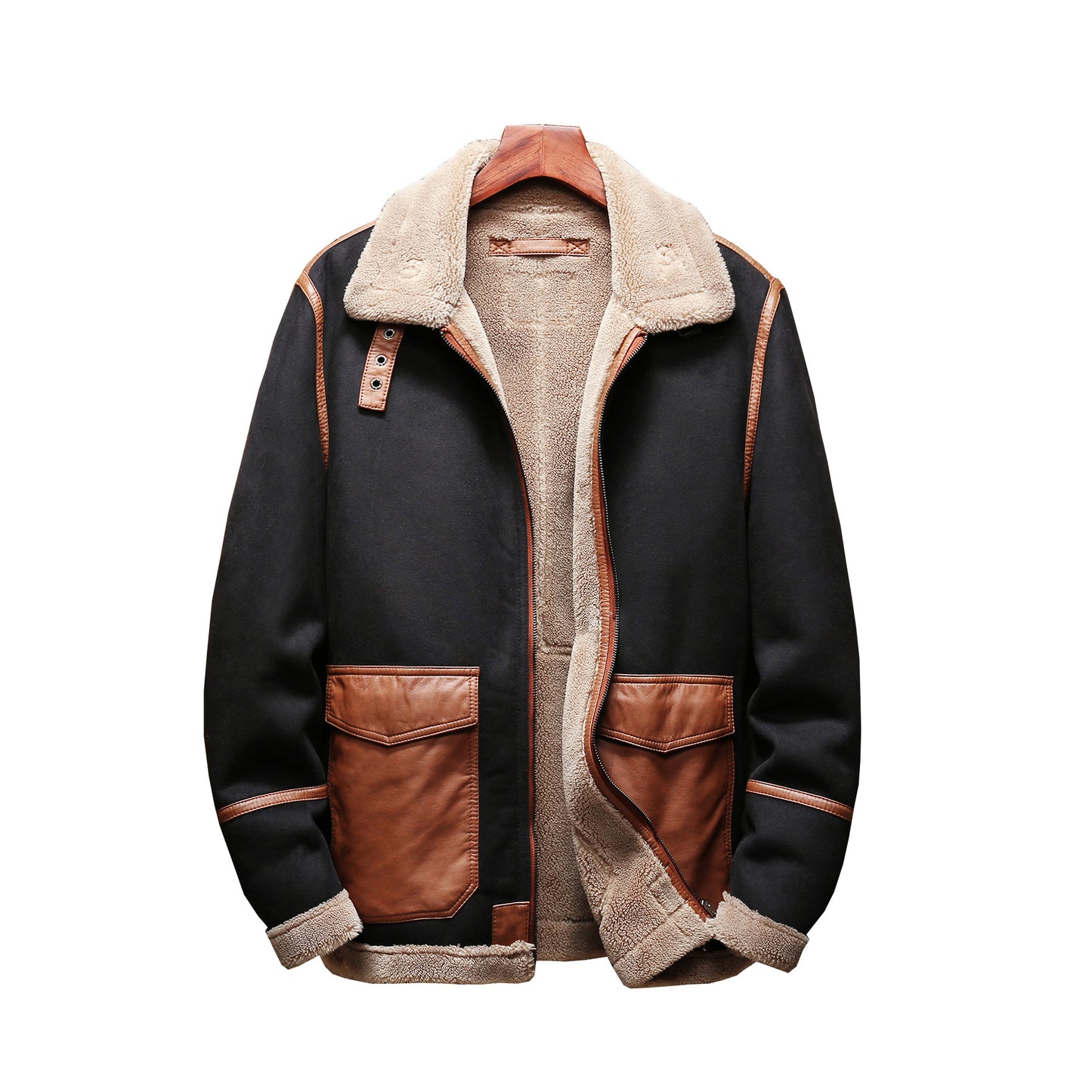 F.J.C.   S.M.  "The General" Fur lined Leather  men's  Jacket