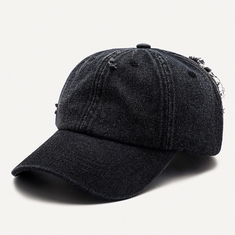 Hole Denim Korean Men And Women General Baseball Caps