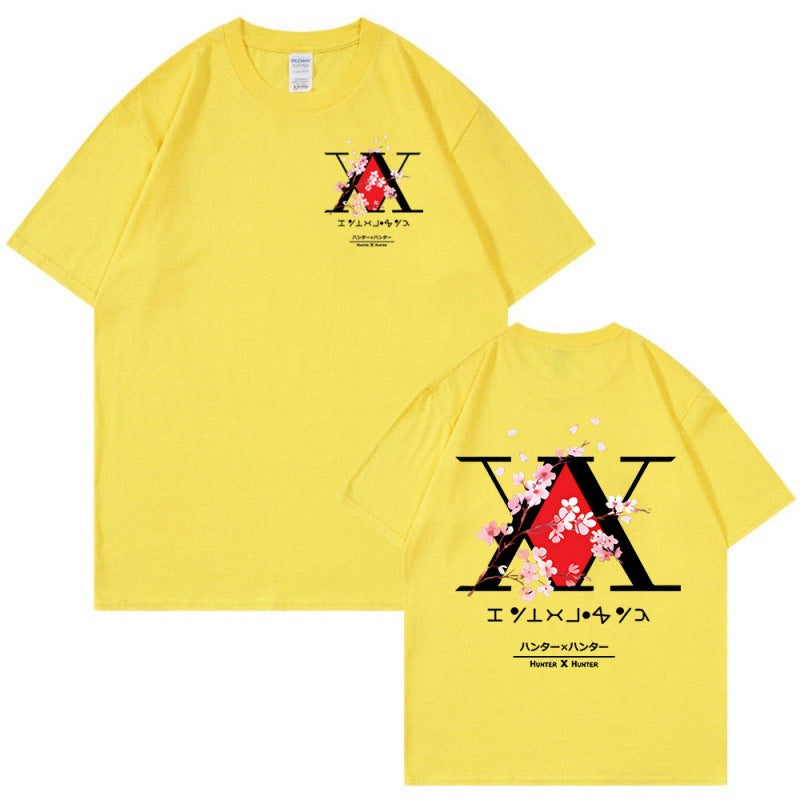 S.M. Anime X Logo T-shirt Killua Gon Cherry Blossom