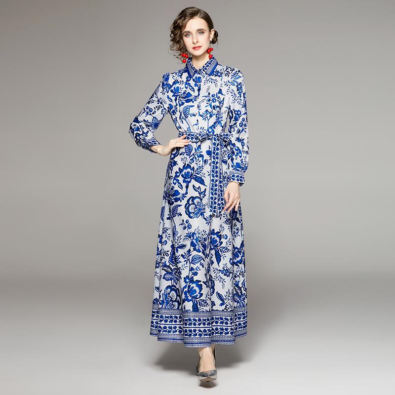 S.W.  Women's Printed Long Sleeve Dress