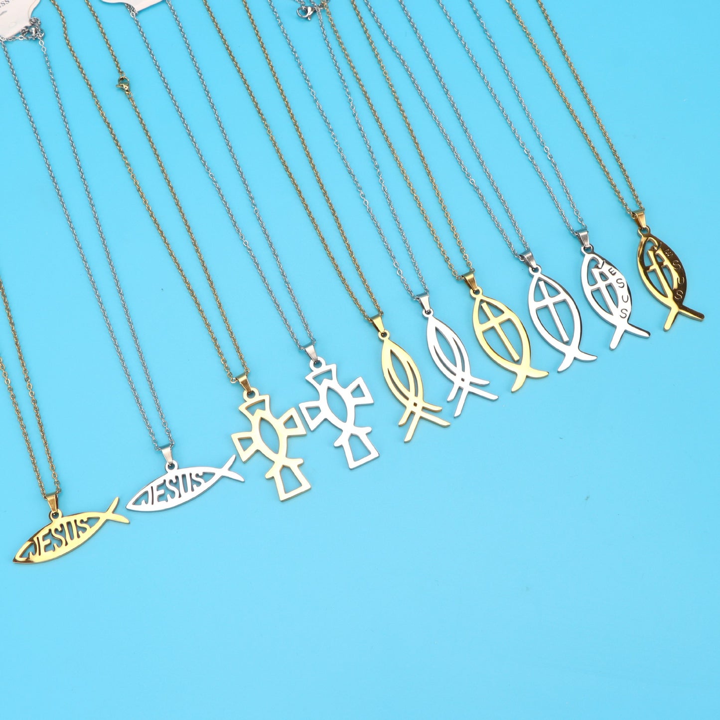 Simple Clavicle Chain Pendant Fishbone Ornament Necklace