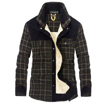 S.M.  Pure Cotton Plaid  Military Style Jacket