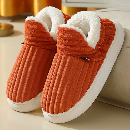 Full Heel Wrap Cotton Shoes Fleece Lined Platform