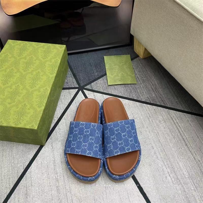 embroidered thick bottom casual women's flip-flop summer shoes multiple colors