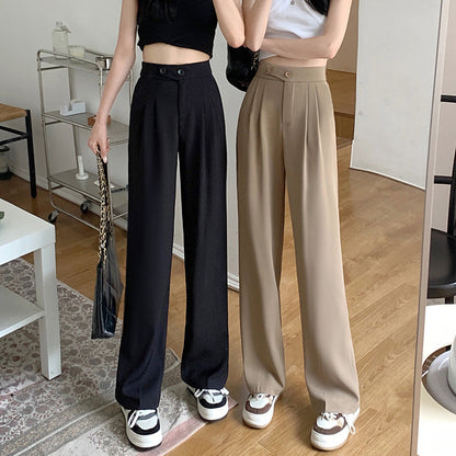 Women's New High Waist Loose Drape Suit Wide Leg Pants