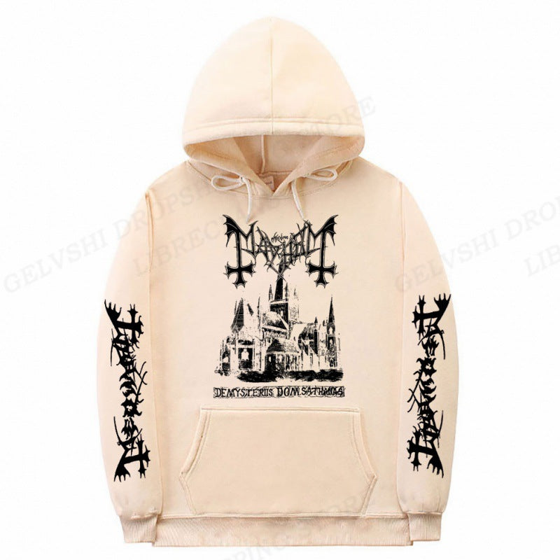 S.M. Men's Solid Color Printed Fashion Hoodie