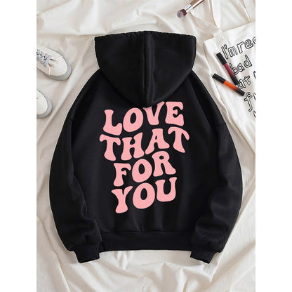 S.M.  Men's And Women's Fashion Love That For You Back Letter Print Sweatshirt S.W.