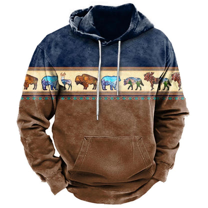 S.M.  3-D Design Western Style Hoodie