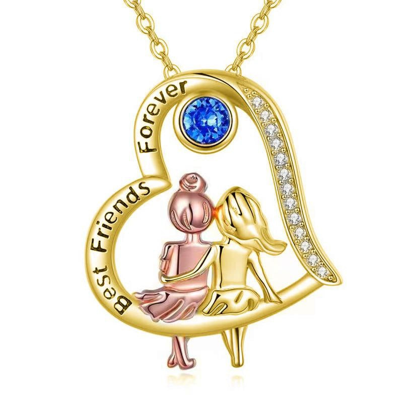 Forever Heart And Diamond Two-tone Pendant Necklace