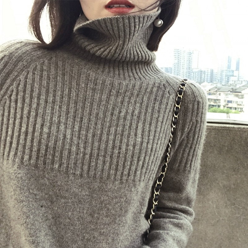 Women's Turtle neck Sweater 100%Wool* womens sweater