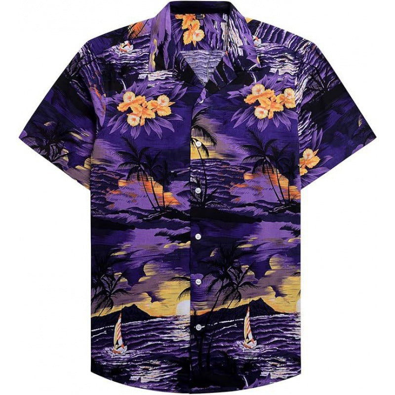 S.M. Men's Tropical summer Shirt 3D Digital Printing Tee