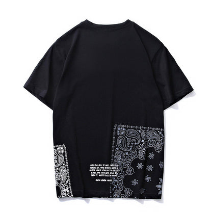 S.M. Black Men's Summer Loose Cotton T-shirt