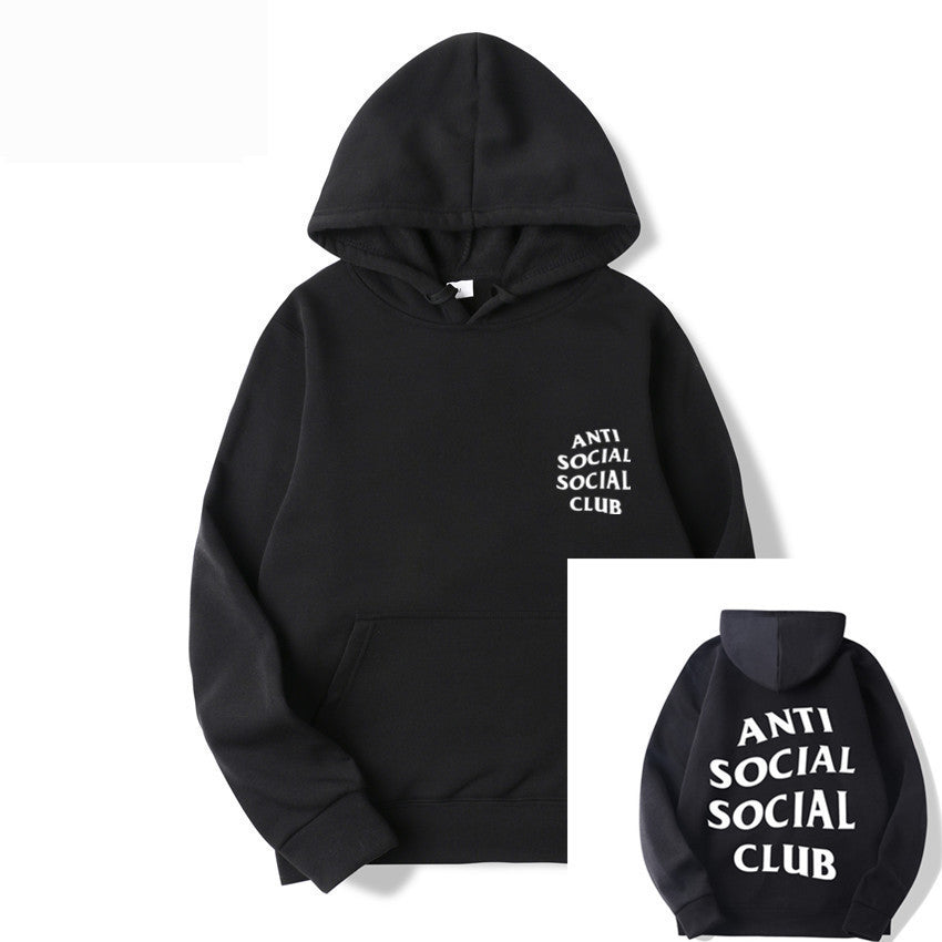 S.M.  Anti-Social Club Men's Hooded Letter Printing Casual Sweatshirt