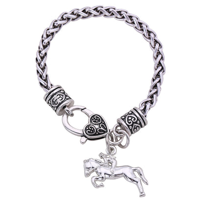 Ornament Fashion Pegasus Galloping Three-dimensional Pendant Necklace Bracelet