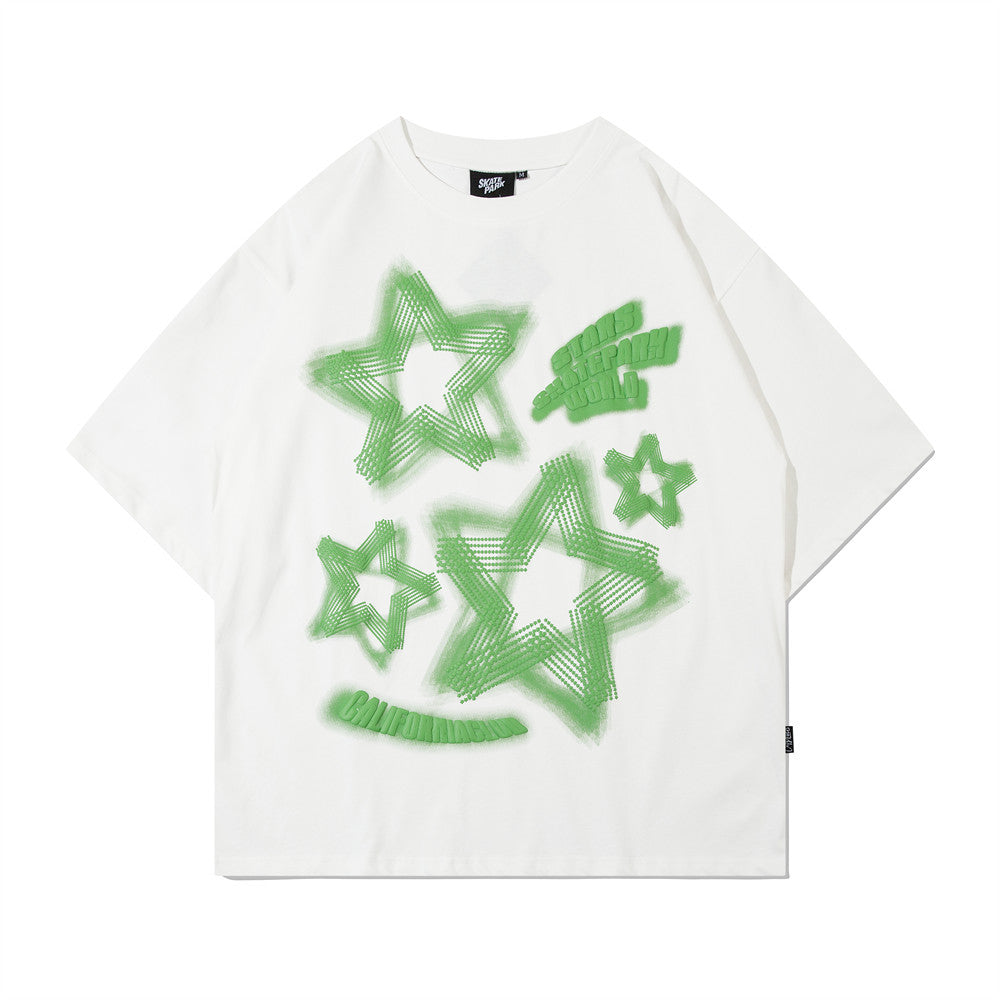 S.M. Five-pointed Star Printed Short Sleeve