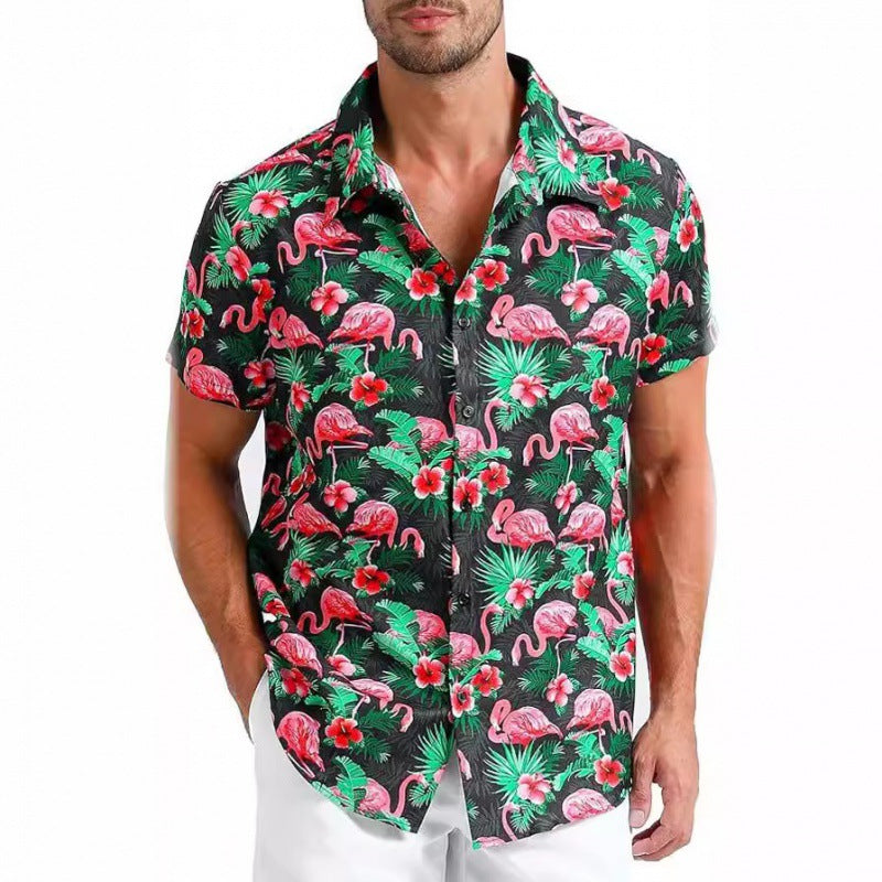 S.M. Men's Tropical summer Shirt 3D Digital Printing Tee