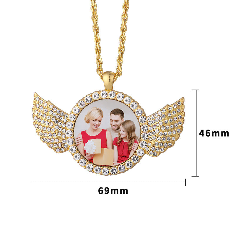 Angel Wings Blank Thermal Transfer Supplies Necklace