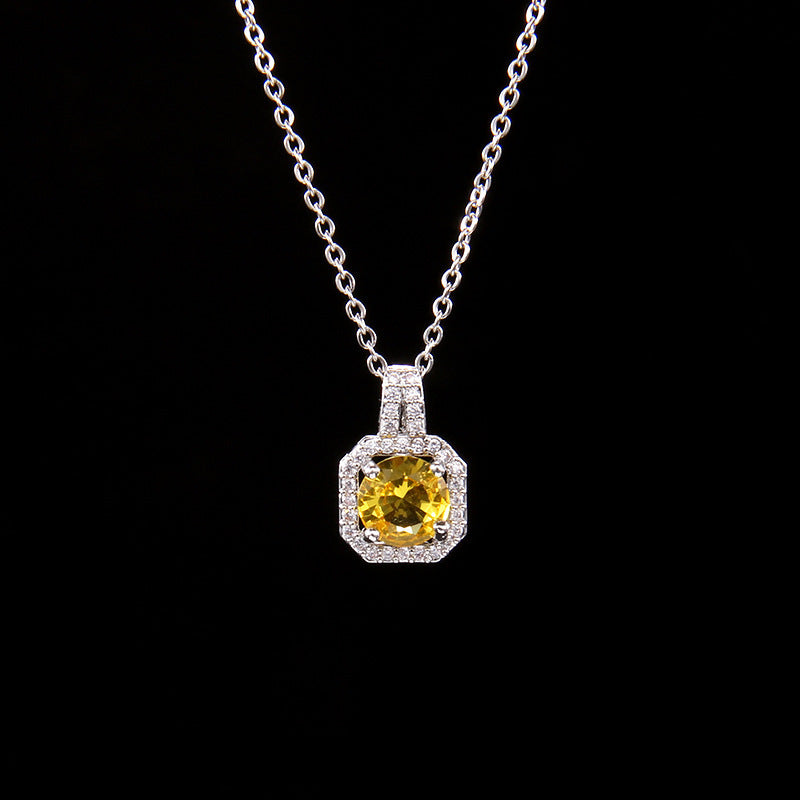 Women's Fashion Square Zircon Pendant Clavicle Chain