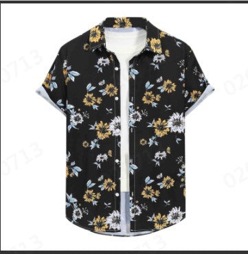 S.M. Summer Men's Hawaiian 3D Digital Printing Shirt Short Sleeve