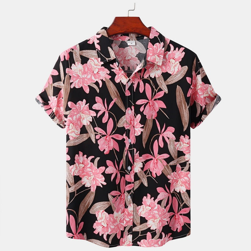 S.M. Summer Men's Hawaiian 3D Digital Printing Shirt Short Sleeve