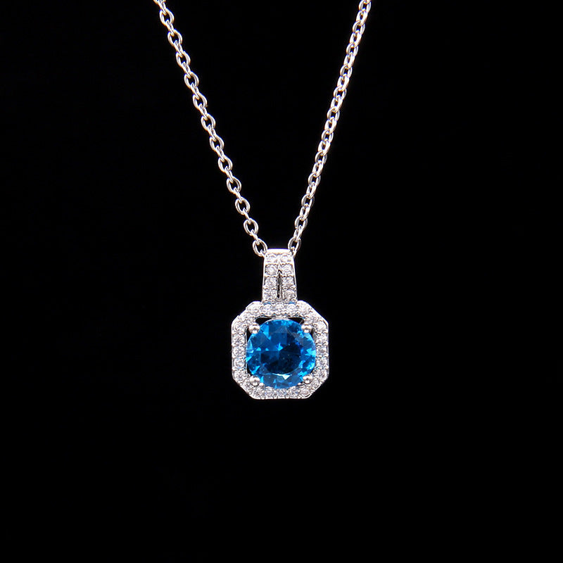 Women's Fashion Square Zircon Pendant Clavicle Chain