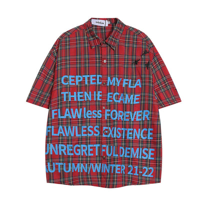 S.M. Flawless Forever Summer Loose Short Sleeve Plaid Shirt