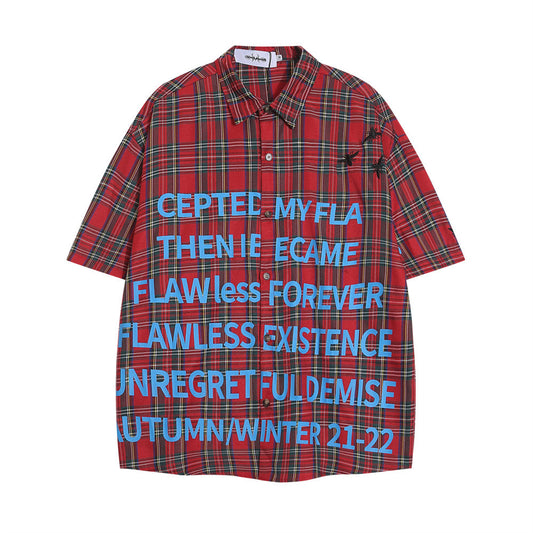 S.M. Flawless Forever Summer Loose Short Sleeve Plaid Shirt