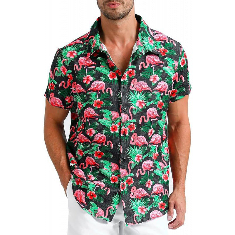 S.M. Men's Tropical summer Shirt 3D Digital Printing Tee