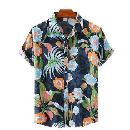 S.M. Summer Men's Hawaiian 3D Digital Printing Shirt Short Sleeve