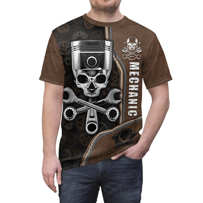 Men's  Tool Gear Graphic Print Round Neck T-shirt. S.M.