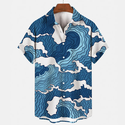 S.M. 3D Digital Printing Men's summer Shirt