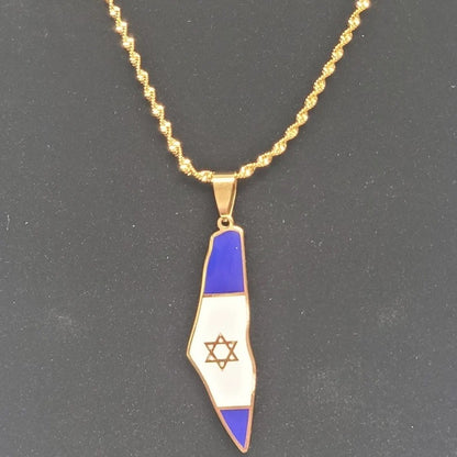 Israel Map Necklace Accessories Pendant