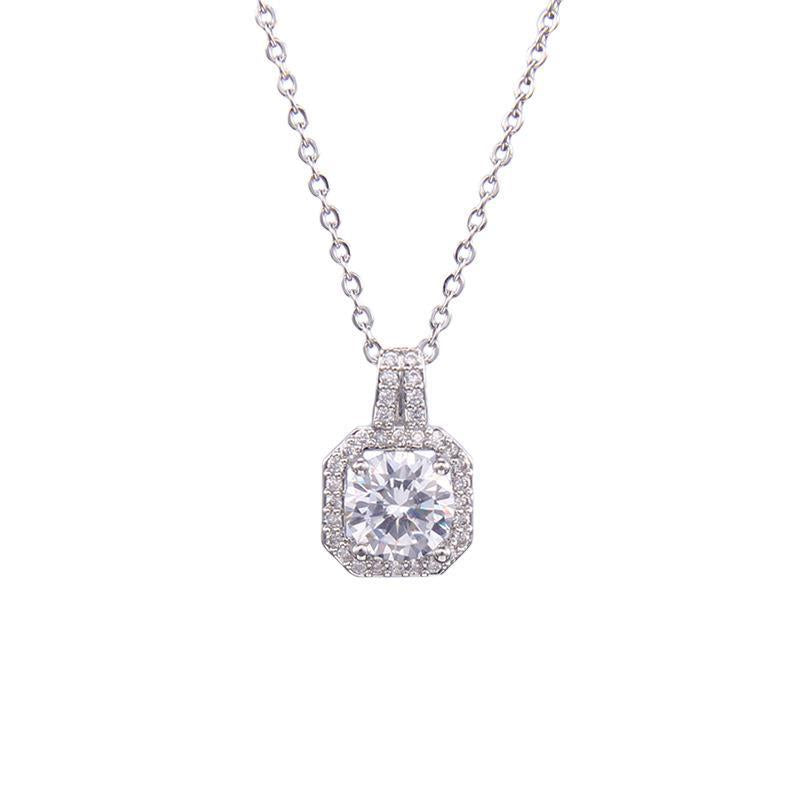 Women's Fashion Square Zircon Pendant Clavicle Chain