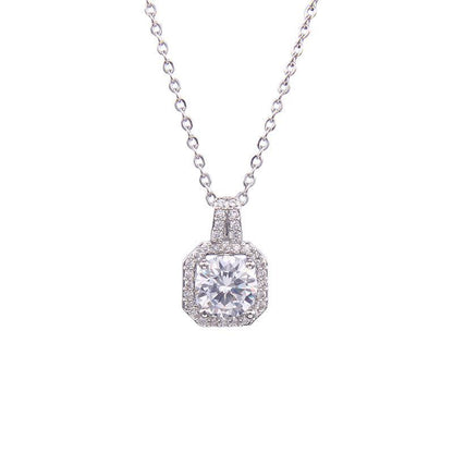 Women's Fashion Square Zircon Pendant Clavicle Chain