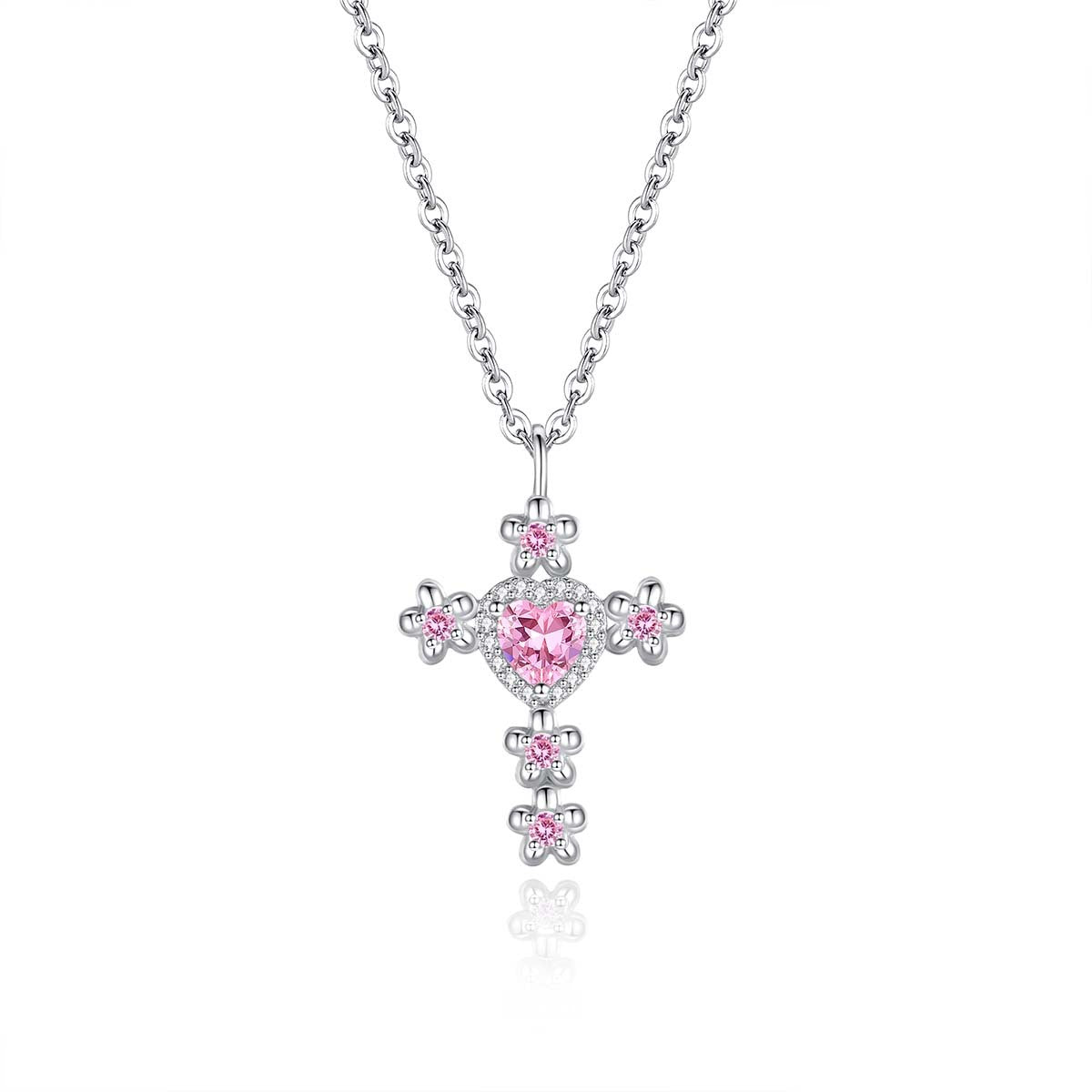 Sterling Silver Women's Fashion Design Cross Necklace