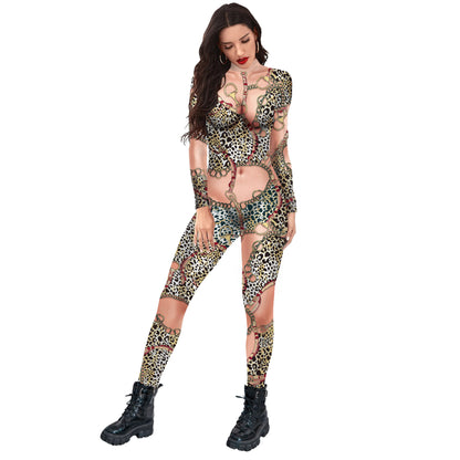 Women's One-piece Digital Printing Role Performance Tight Clothes