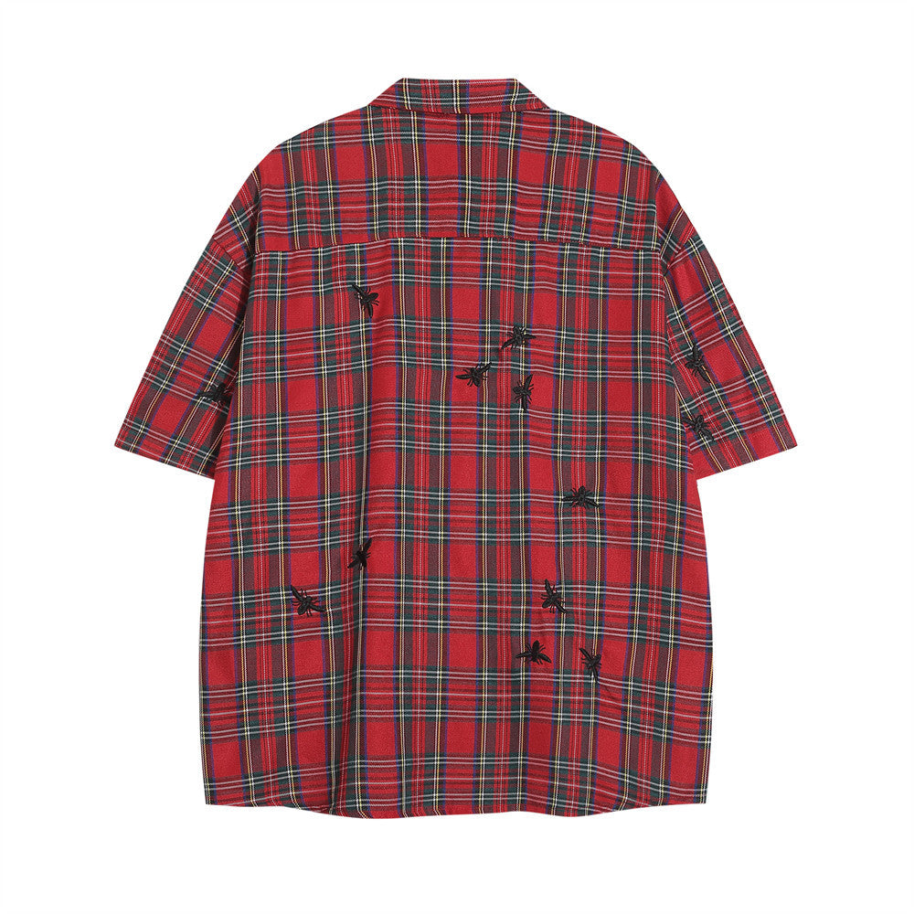 S.M. Flawless Forever Summer Loose Short Sleeve Plaid Shirt