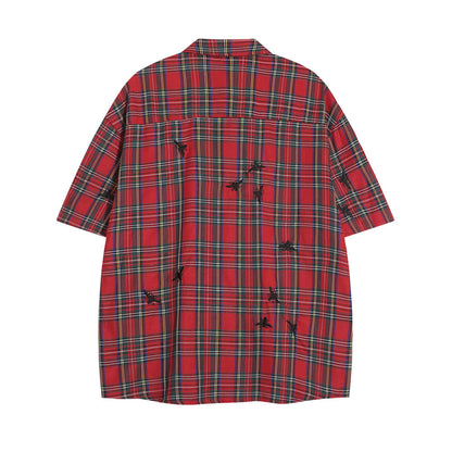 S.M. Flawless Forever Summer Loose Short Sleeve Plaid Shirt