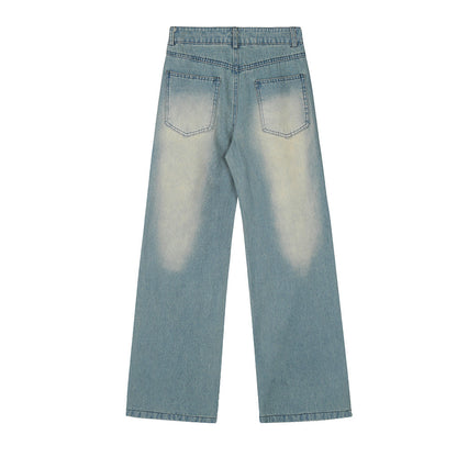 S.W. Beggar Ripped Patch Embroidered Letter Jeans