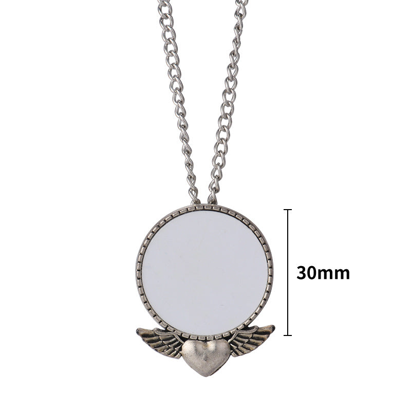 Angel Wings Blank Thermal Transfer Supplies Necklace