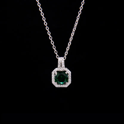 Women's Fashion Square Zircon Pendant Clavicle Chain