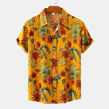 S.M. Summer Men's Hawaiian 3D Digital Printing Shirt Short Sleeve