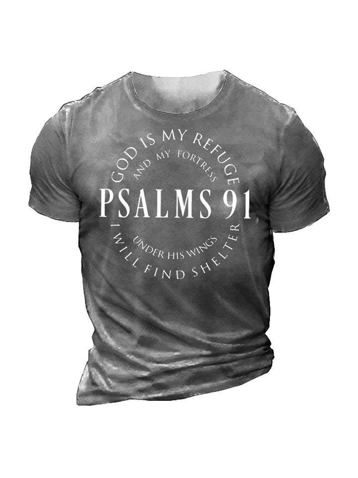 S.M. Fashion Casual Round Neck Short Sleeves Letters 3D Printed Men's T-shirt