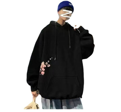 S.M.  Hooded Hip Hop Men's Clothing Loose Sweater Long Sleeve