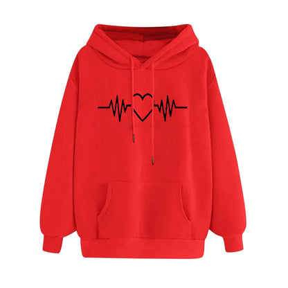 Fleece-lined Hoodie Sweater Couple's Tops Loose